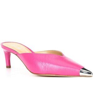 Michael Kors Kasia Mule Heel Women Size 6.5 Wild Berry Crush Leather Pointed Toe